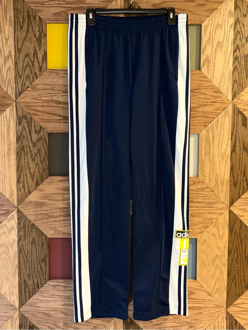 Adidas Originals Adibreak Track Pants Navy & White Stripe Sz M - Picture 5 of 11